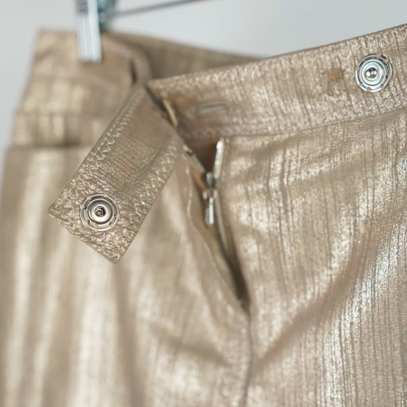 Christian Dior Metallic Gold Suede Skirt - Picture 4 of 5